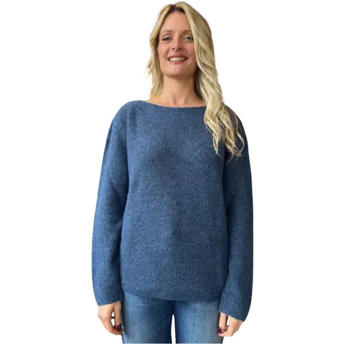 Wabenstrick Rundhals Pullover , Damen, Größe: XL - Gran Sasso - Modalova