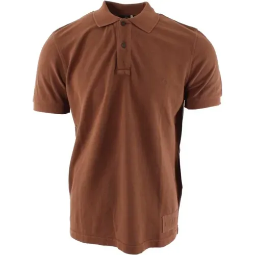 Braunes Baumwoll-Polo-Shirt für Herren , Herren, Größe: M - Fay - Modalova