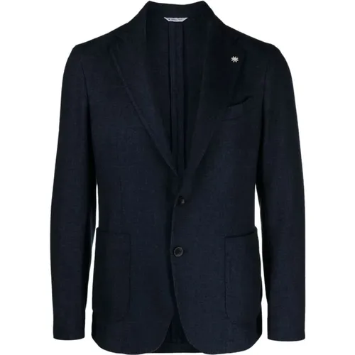 Single-Breasted Jacket with Logo Hardware , male, Sizes: XL - Luigi Bianchi Mantova - Modalova