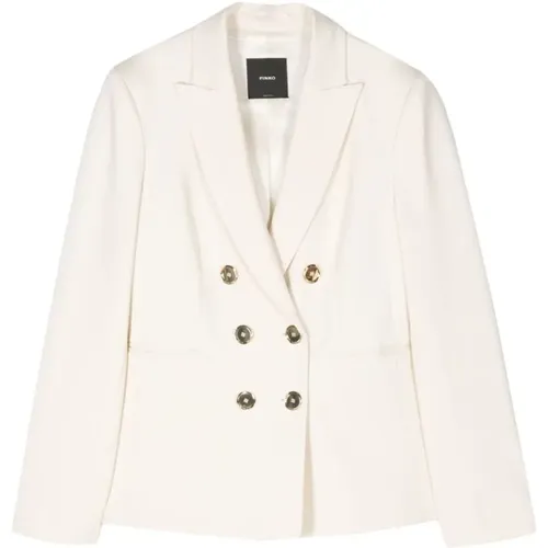 Double-Breasted Blazer with Gold Buttons , female, Sizes: L, XS, M - pinko - Modalova