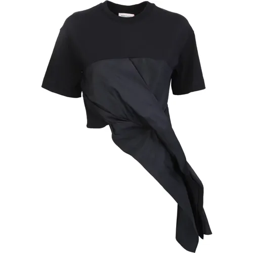 Luxury Twist Detail T-Shirt , female, Sizes: XS, S - alexander mcqueen - Modalova