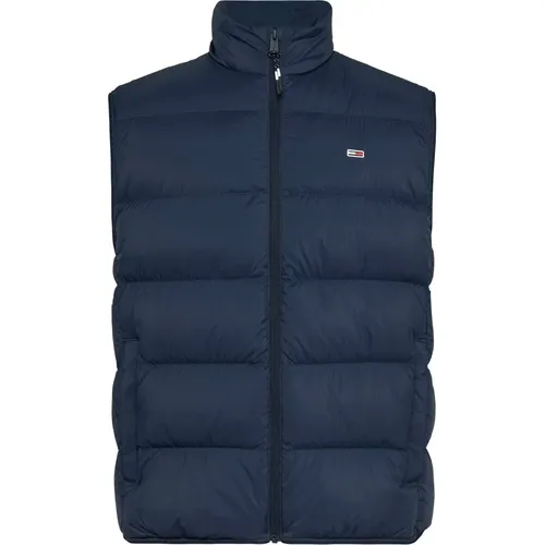 Blaue Daunenjacke Dark Night Navy , Herren, Größe: S - Tommy Jeans - Modalova