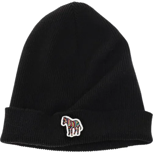 Zebra Logo Beanie Hat , female, Sizes: ONE SIZE - Paul Smith - Modalova