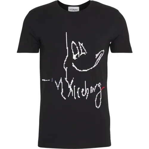 T-shirt Daffy 3D Print , Herren, Größe: L - Iceberg - Modalova