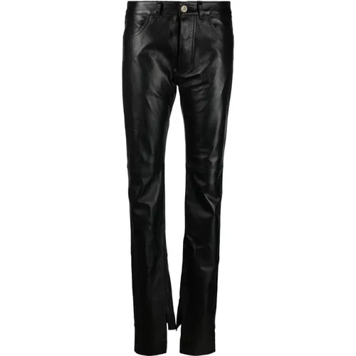 Leather Slim Fit Pants , female, Sizes: M - The Attico - Modalova