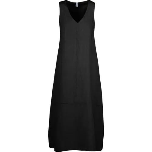 V-neck sleeveless maxi dress , female, Sizes: M, XL, S, XS, L - BomBoogie - Modalova