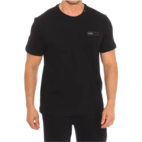 Kurzarm T-Shirt mit Markendruck , Herren, Größe: L - Plein Sport - Modalova