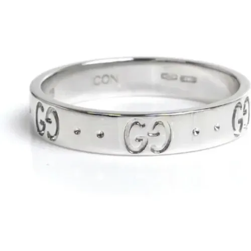 Pre-owned White Gold rings , unisex, Sizes: ONE SIZE - Gucci Vintage - Modalova