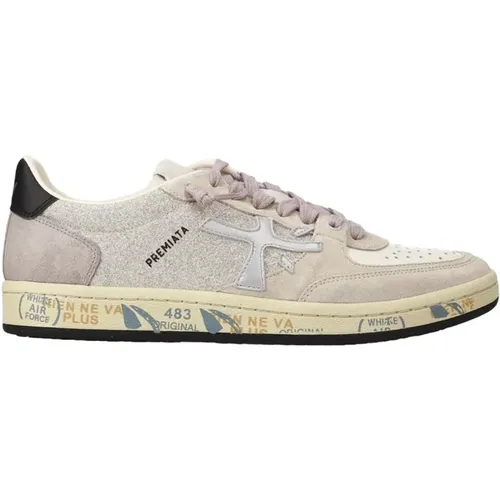 Leather Sneakers with Cracked Leather Upper , female, Sizes: 5 UK, 4 UK, 7 UK, 3 UK - Premiata - Modalova