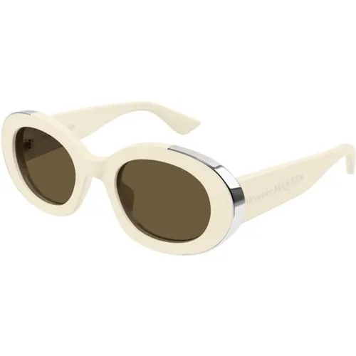 Ivory Brown Sunglasses Am0445S , unisex, Sizes: 51 MM - alexander mcqueen - Modalova