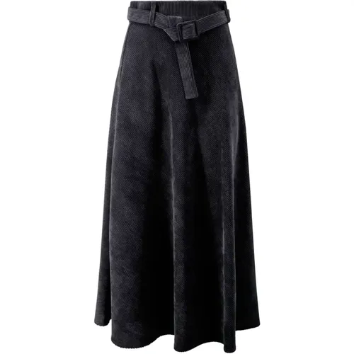 Velvet Ribbed High Waist Skirt , female, Sizes: XS - D.Exterior - Modalova