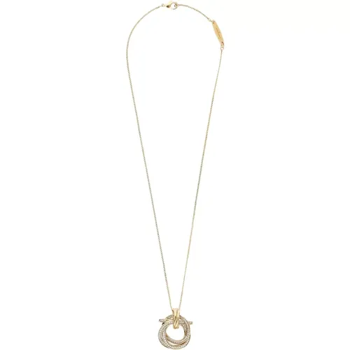 Goldene Gancini Halskette , Damen, Größe: ONE Size - Salvatore Ferragamo - Modalova