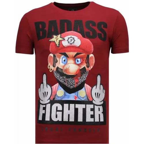 Fight Club Mario Bros - Herren T-Shirt - 13-6219B , Herren, Größe: L - Local Fanatic - Modalova