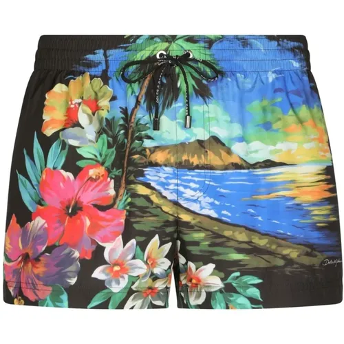 Multicoloured Swim Shorts for Men , male, Sizes: S - Dolce & Gabbana - Modalova