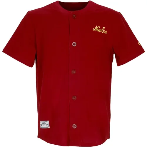 Premium Jersey Baseball Tunika Rot/Gelb , Herren, Größe: L - new era - Modalova