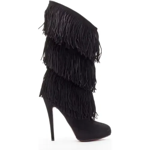 Pre-owned Suede boots , female, Sizes: 4 1/2 UK - Christian Louboutin Pre-owned - Modalova