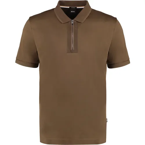 Gestrickter Kragen Baumwoll Polo Shirt , Herren, Größe: 2XL - Hugo Boss - Modalova