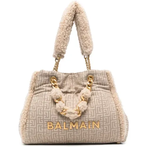 Weiche Plüsch Tote Tasche Balmain - Balmain - Modalova