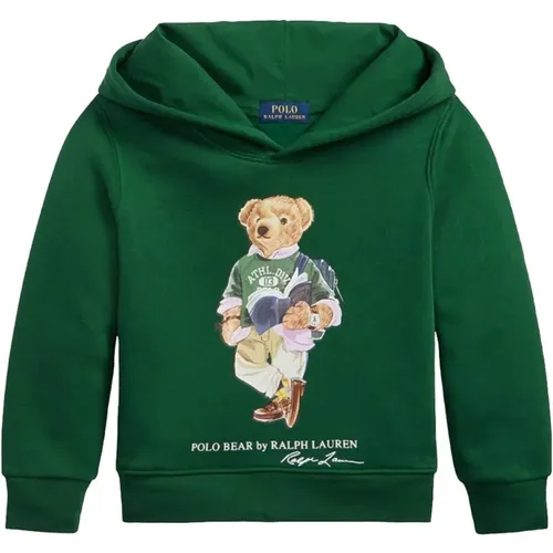 Grüner Hoodie mit Bärenmotiv - Polo Ralph Lauren - Modalova