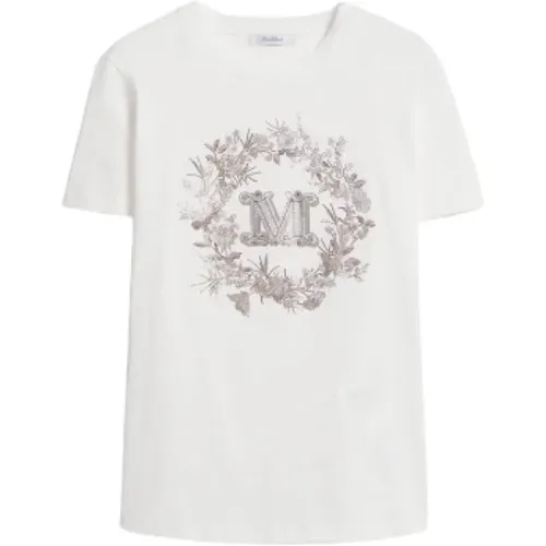Besticktes Taschen Baumwoll T-Shirt , Damen, Größe: 2XL - Max Mara - Modalova