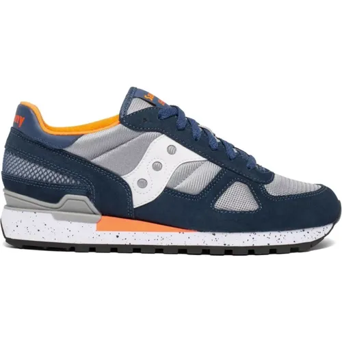 And grey original sneakers with front logo , male, Sizes: 6 1/2 UK - Saucony - Modalova