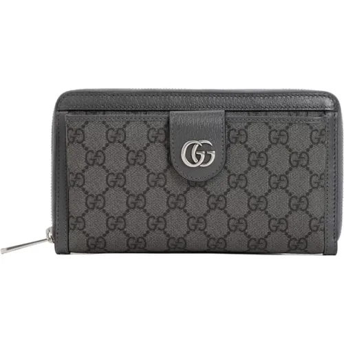 Grey Textile GG Supreme Print Wallet , male, Sizes: ONE SIZE - Gucci - Modalova