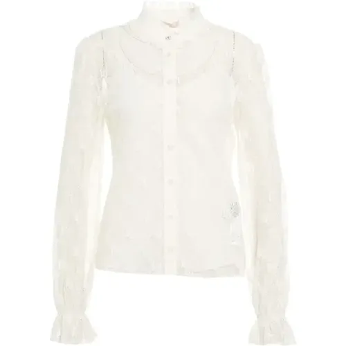 Weiße Monogramm Bluse , Damen, Größe: L - Liu Jo - Modalova