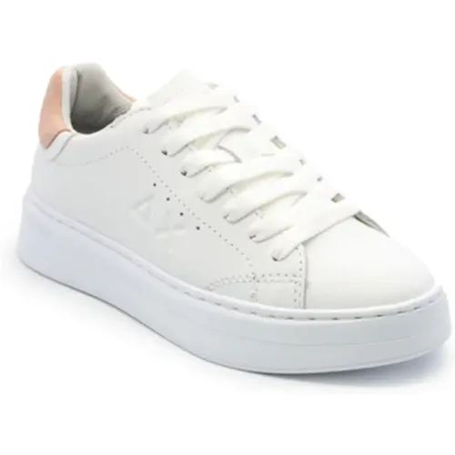 Weiße und rosa Ledersneaker Grace Leather , Damen, Größe: 37 EU - Sun68 - Modalova