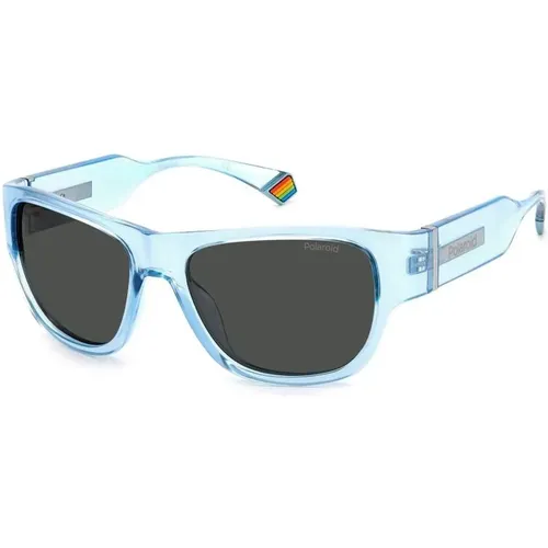 Blaue Polycarbonat-Sonnenbrille - Polaroid - Modalova