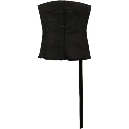 Strapless Denim Bustier Top , female, Sizes: L, S, M - Rick Owens - Modalova