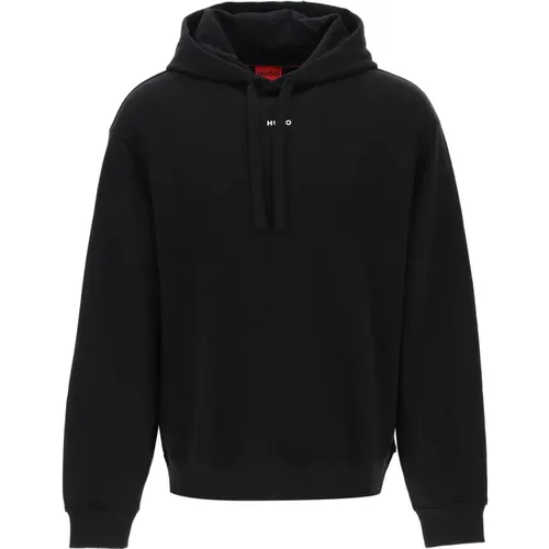 Hoodie mit Kontrastierendem Logo aus Reiner Baumwolle French Terry , Herren, Größe: S - Hugo Boss - Modalova