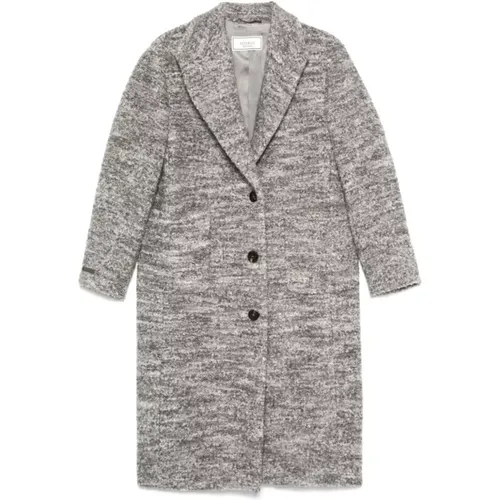 Alpaca Wool Blend Bouclé Coat , female, Sizes: S - PESERICO - Modalova