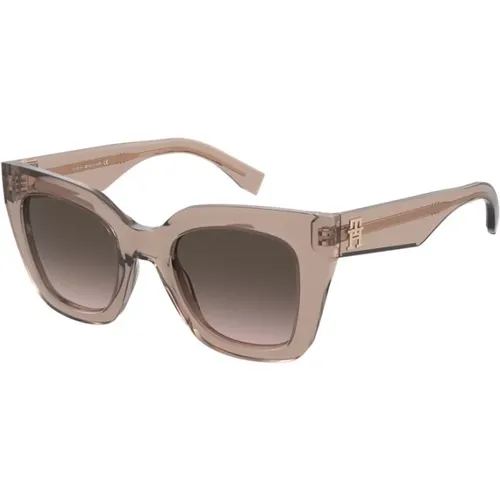 Stilvolle Braune Sonnenbrille,Nude Frame Brown Shaded Sonnenbrille - Tommy Hilfiger - Modalova