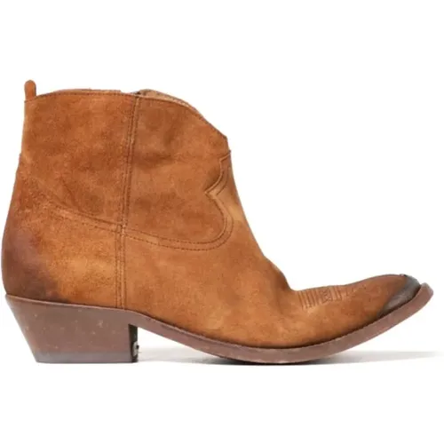 Brandy Flat Shoes with Texan Style , female, Sizes: 3 1/2 UK, 5 UK - Golden Goose - Modalova