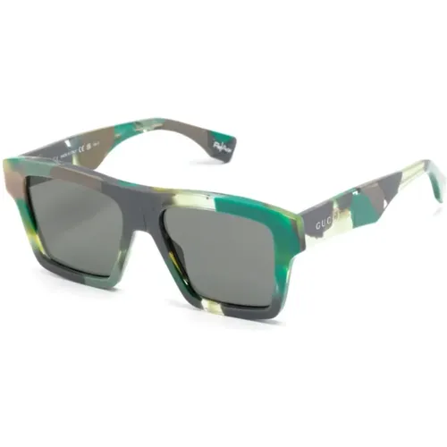 Gg1623S 001 Sunglasses,Weiße Sonnenbrille Gg1623S 002 Stil,GG1623S 002 Sunglasses,Grüner Rahmen Sonnenbrille - Gucci - Modalova