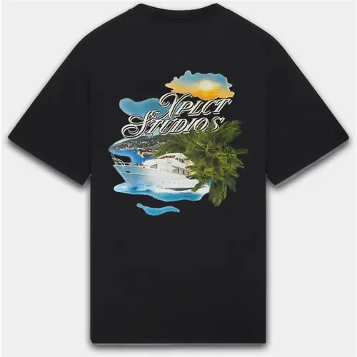 Yacht T-Shirt Herren Schwarz , Herren, Größe: L - XPLCT Studios - Modalova