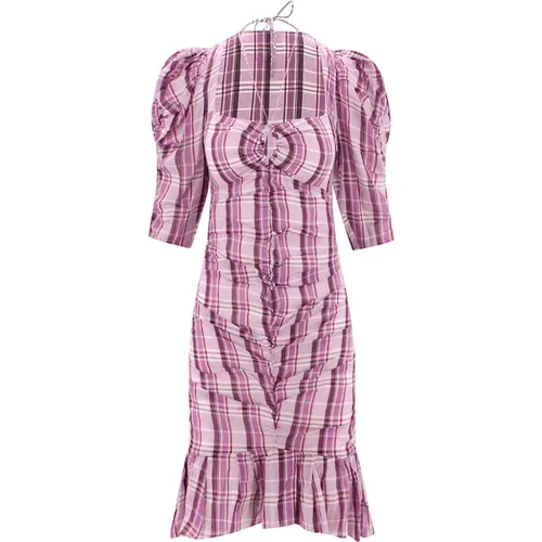 Cotton Dress with Cut-Out Detail and Balloon Sleeves , female, Sizes: 2XS - Isabel marant - Modalova