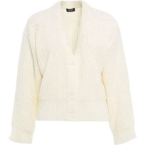 Blumig bestickter Strick-Cardigan,Blumig bestickter Cardigan mit Knopfleiste - Liu Jo - Modalova