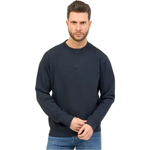 Logo Print Crewneck Sweater , male, Sizes: M, 2XL - Hugo Boss - Modalova