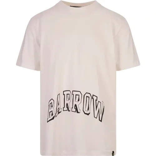 T-shirt with lettering and Smile Basket print , male, Sizes: M, S, XS, L - Barrow - Modalova