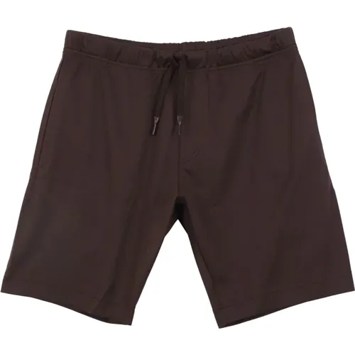 Braune Elastische Taille Sport Shorts - Valenza - Modalova