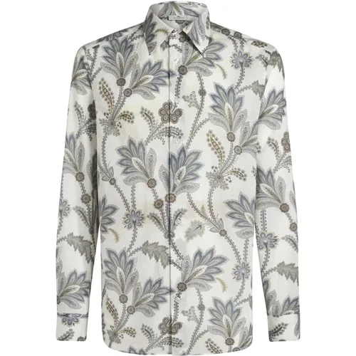 White Floral Print Tailored Shirt , male, Sizes: M, XL - ETRO - Modalova