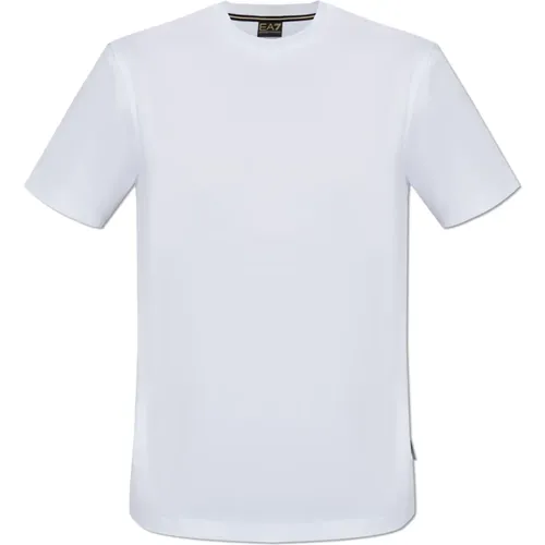 Baumwoll T-shirt , Herren, Größe: L - Emporio Armani EA7 - Modalova