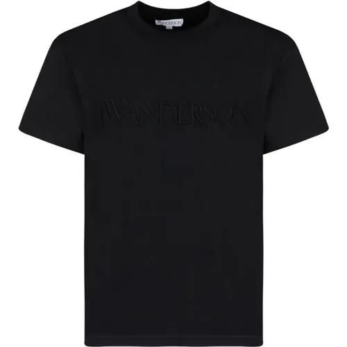 Schwarzes Logo-besticktes T-Shirt , Herren, Größe: S - JW Anderson - Modalova