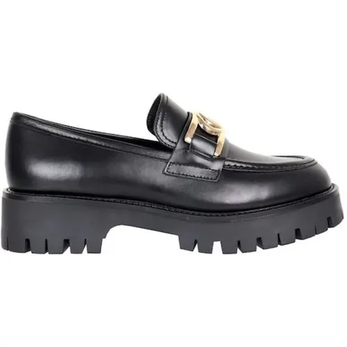 Schwarze Leder Ilary Slip On Loafers für Damen , Damen, Größe: 41 EU - Guess - Modalova