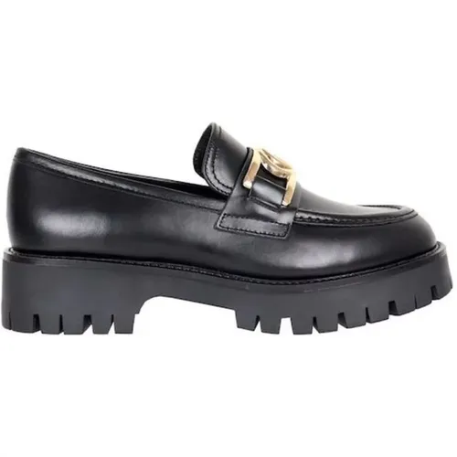 Schwarze Leder Ilary Slip On Loafers für Damen , Damen, Größe: 39 EU - Guess - Modalova