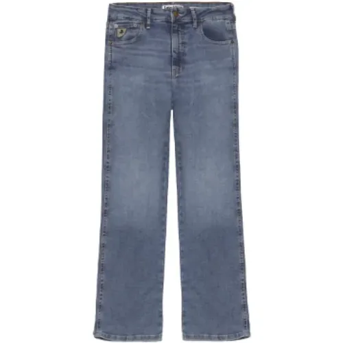Stone Linen High Waist Jeans , female, Sizes: W30 L32, W27 L32, W31 L32, W28 L32, W26 L32, W29 L32, W32 L32 - Lois - Modalova