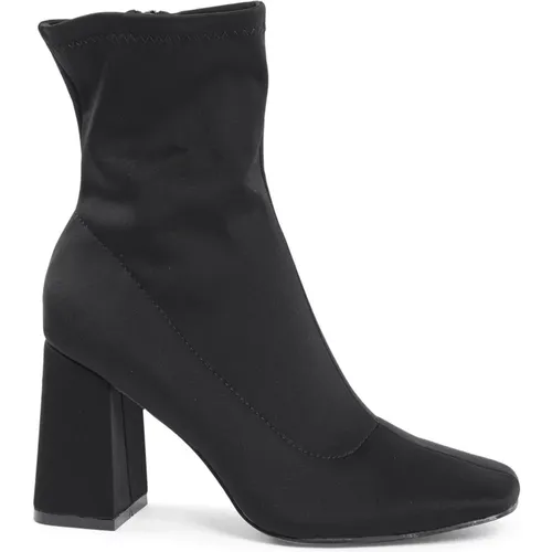 Schwarzer Stoff Ankle Boot mit 9cm Absatz , Damen, Größe: 38 EU - 19v69 Italia - Modalova