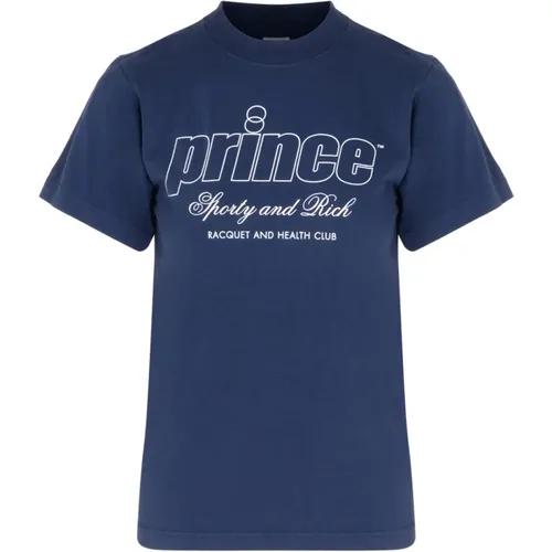 Prince Health Navy T-Shirt , Damen, Größe: S - Sporty & Rich - Modalova
