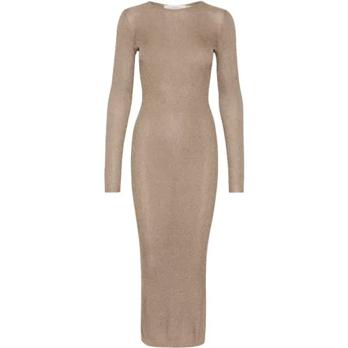 Gold Glitzerndes Figurbetontes Kleid , Damen, Größe: 2XS - InWear - Modalova